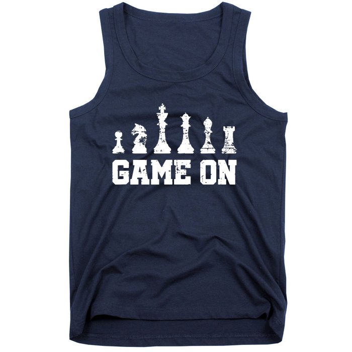 Chess Themed Chess Players With Chess Pieces Game On Tank Top