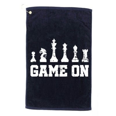 Chess Themed Chess Players With Chess Pieces Game On Golf Towel