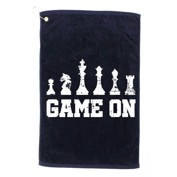 Chess Themed Chess Players With Chess Pieces Game On Golf Towel