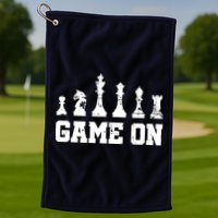 Chess Themed Chess Players With Chess Pieces Game On Golf Towel