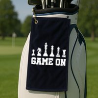 Chess Themed Chess Players With Chess Pieces Game On Golf Towel