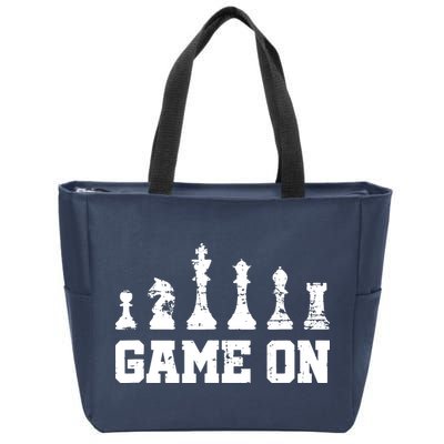 Chess Themed Chess Players With Chess Pieces Game On Zip Tote Bag