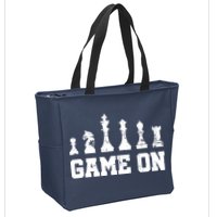 Chess Themed Chess Players With Chess Pieces Game On Zip Tote Bag