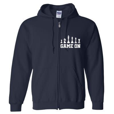 Chess Themed Chess Players With Chess Pieces Game On Full Zip Hoodie