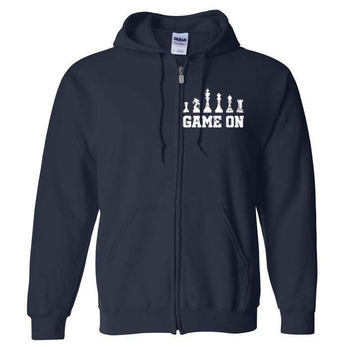 Chess Themed Chess Players With Chess Pieces Game On Full Zip Hoodie