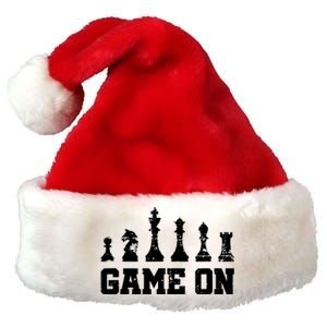 Chess Themed Chess Players With Chess Pieces Game On Premium Christmas Santa Hat