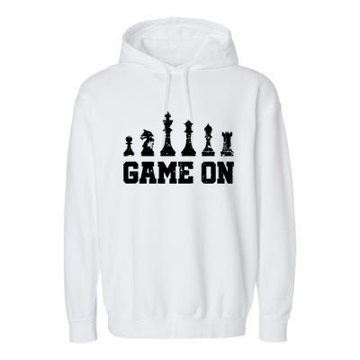 Chess Themed Chess Players With Chess Pieces Game On Garment-Dyed Fleece Hoodie