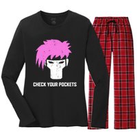 Channing Tatum Check Your Pockets Women's Long Sleeve Flannel Pajama Set 