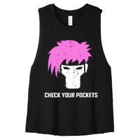 Channing Tatum Check Your Pockets Women's Racerback Cropped Tank