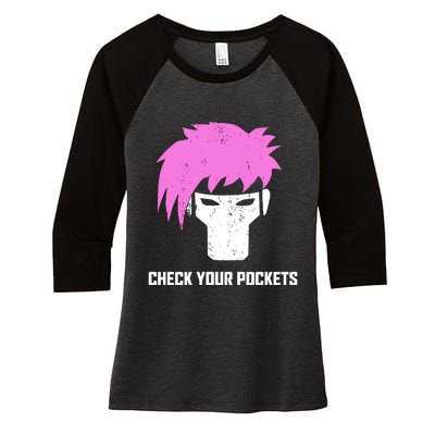 Channing Tatum Check Your Pockets Women's Tri-Blend 3/4-Sleeve Raglan Shirt