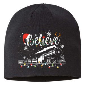 Christmas Train Christmas Believe Xmas Santa Sustainable Beanie