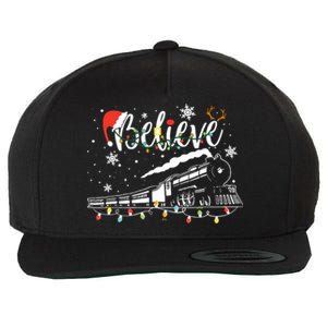 Christmas Train Christmas Believe Xmas Santa Wool Snapback Cap