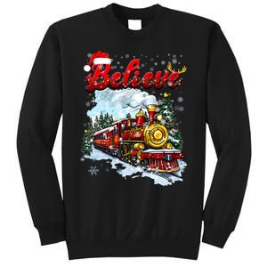 Christmas Train Christmas Believe Xmas Santa Sweatshirt