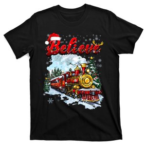 Christmas Train Christmas Believe Xmas Santa T-Shirt