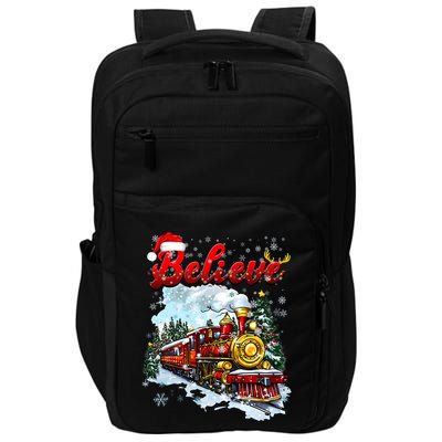 Christmas Train Christmas Believe Xmas Santa Impact Tech Backpack
