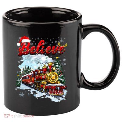 Christmas Train Christmas Believe Xmas Santa 11oz C Handle Ceramic Mug