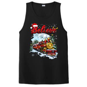 Christmas Train Christmas Believe Xmas Santa PosiCharge Competitor Tank