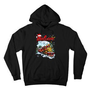 Christmas Train Christmas Believe Xmas Santa Tall Hoodie