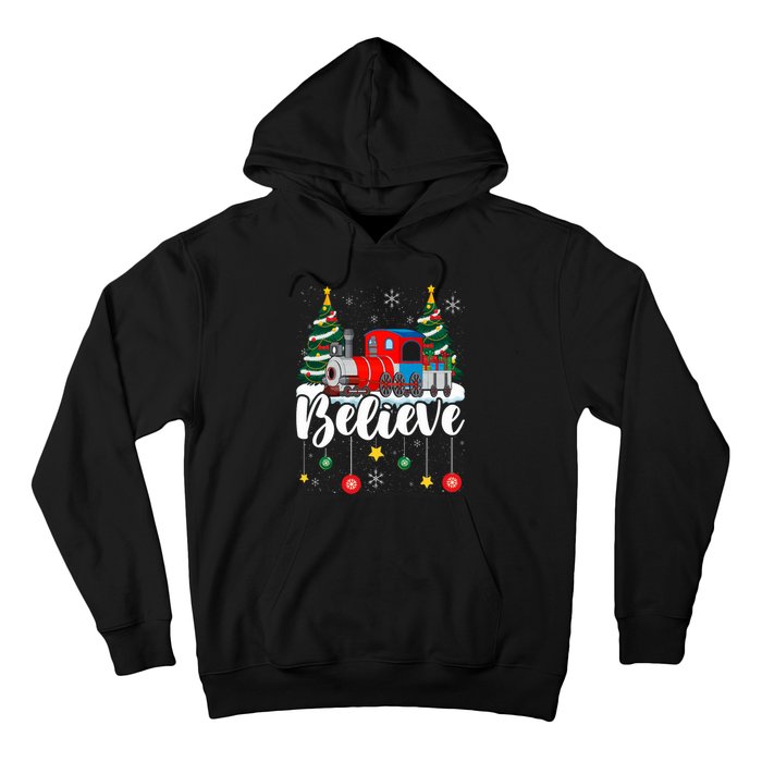 Christmas Train Christmas Believe Xmas Santa Hoodie