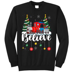 Christmas Train Christmas Believe Xmas Santa Sweatshirt