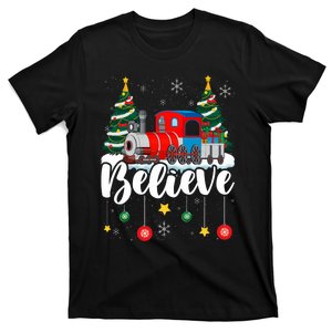 Christmas Train Christmas Believe Xmas Santa T-Shirt