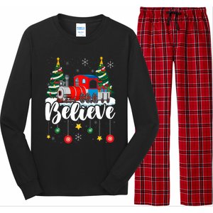 Christmas Train Christmas Believe Xmas Santa Long Sleeve Pajama Set