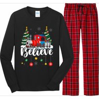 Christmas Train Christmas Believe Xmas Santa Long Sleeve Pajama Set