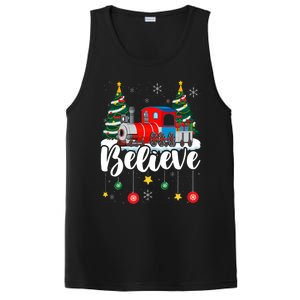 Christmas Train Christmas Believe Xmas Santa PosiCharge Competitor Tank