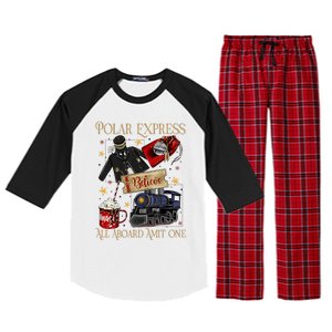 Christmas Train Christmas Believe Xmas Santa Raglan Sleeve Pajama Set