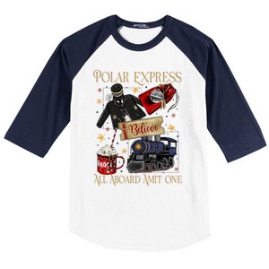 Christmas Train Christmas Believe Xmas Santa Baseball Sleeve Shirt