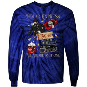 Christmas Train Christmas Believe Xmas Santa Tie-Dye Long Sleeve Shirt