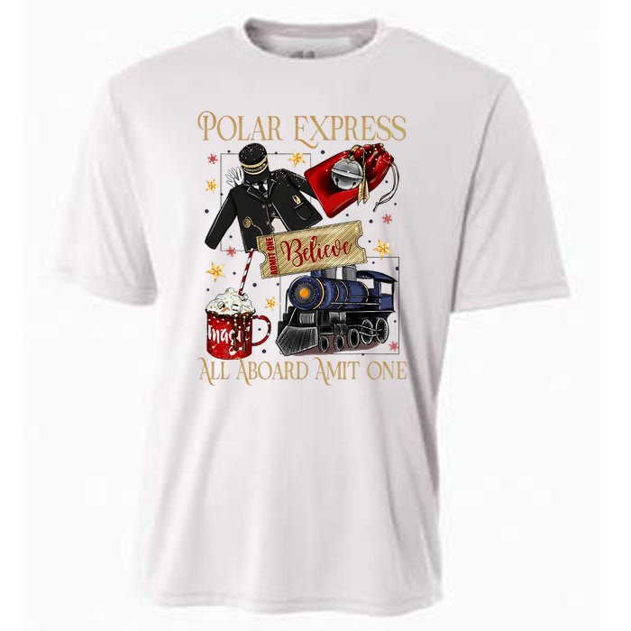 Christmas Train Christmas Believe Xmas Santa Cooling Performance Crew T-Shirt