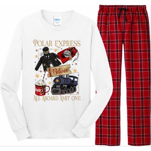 Christmas Train Christmas Believe Xmas Santa Long Sleeve Pajama Set