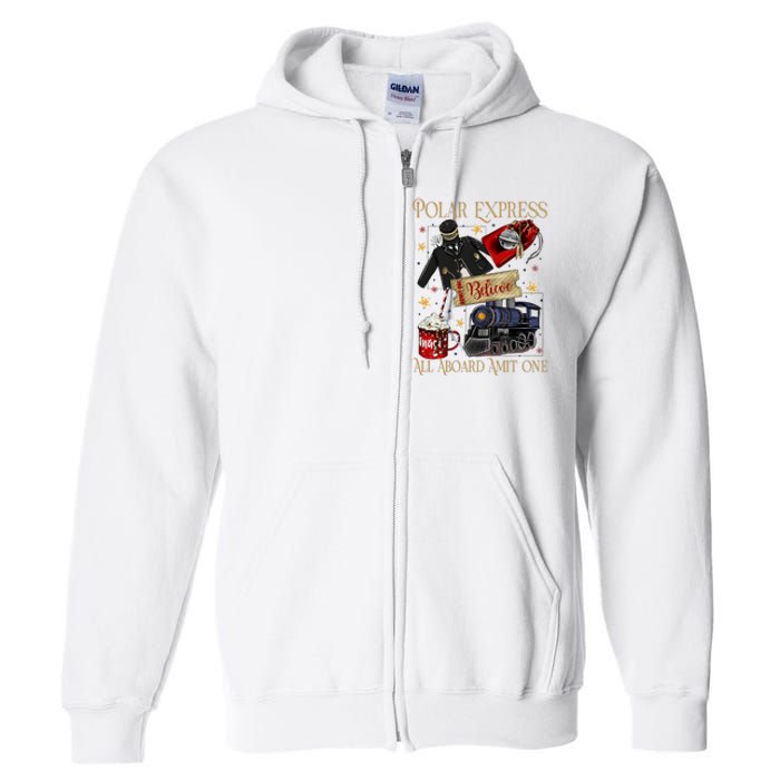 Christmas Train Christmas Believe Xmas Santa Full Zip Hoodie