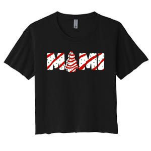 Christmas Tree Cake Matching Family Party Pajama Mimi Women's Crop Top Tee