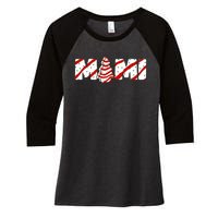 Christmas Tree Cake Matching Family Party Pajama Mimi Women's Tri-Blend 3/4-Sleeve Raglan Shirt