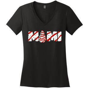 Christmas Tree Cake Matching Family Party Pajama Mimi Women's V-Neck T-Shirt