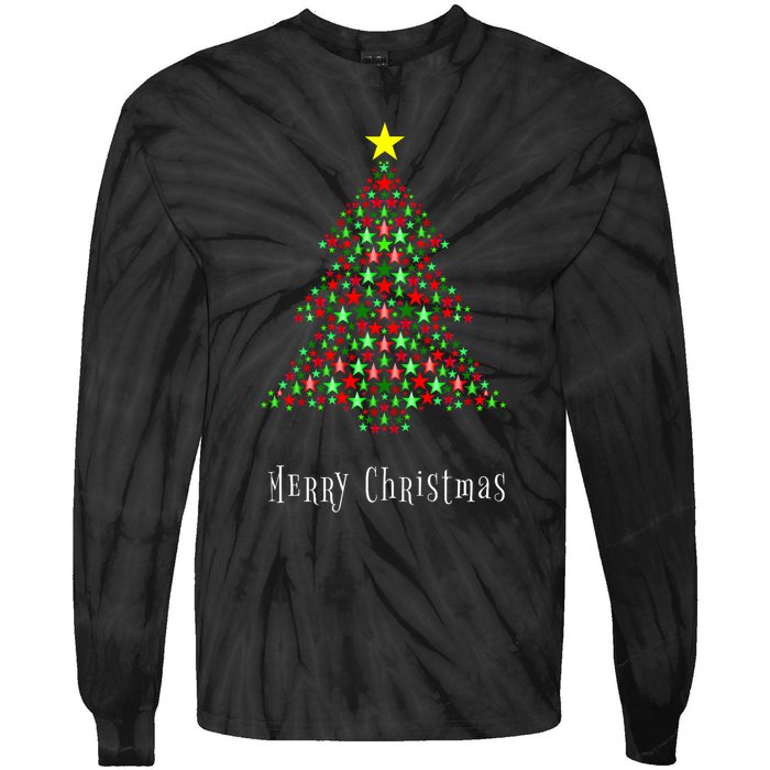 Christmas Tree Celebration Merry Christmas Xmas Tie-Dye Long Sleeve Shirt