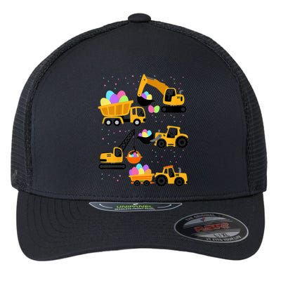 Crane Truck Construction Funny Easter Day Gift Flexfit Unipanel Trucker Cap