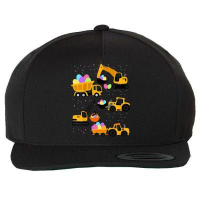 Crane Truck Construction Funny Easter Day Gift Wool Snapback Cap