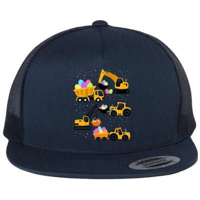 Crane Truck Construction Funny Easter Day Gift Flat Bill Trucker Hat