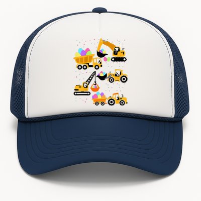 Crane Truck Construction Funny Easter Day Gift Trucker Hat