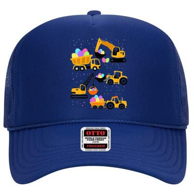 Crane Truck Construction Funny Easter Day Gift High Crown Mesh Back Trucker Hat