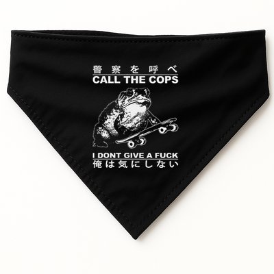 Call The Cops I DonT Give A Fuck Funny Toad Japanese USA-Made Doggie Bandana