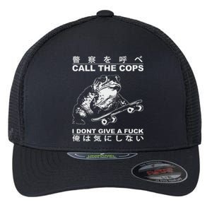 Call The Cops I DonT Give A Fuck Funny Toad Japanese Flexfit Unipanel Trucker Cap