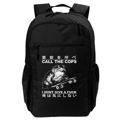 Call The Cops I DonT Give A Fuck Funny Toad Japanese Backpack