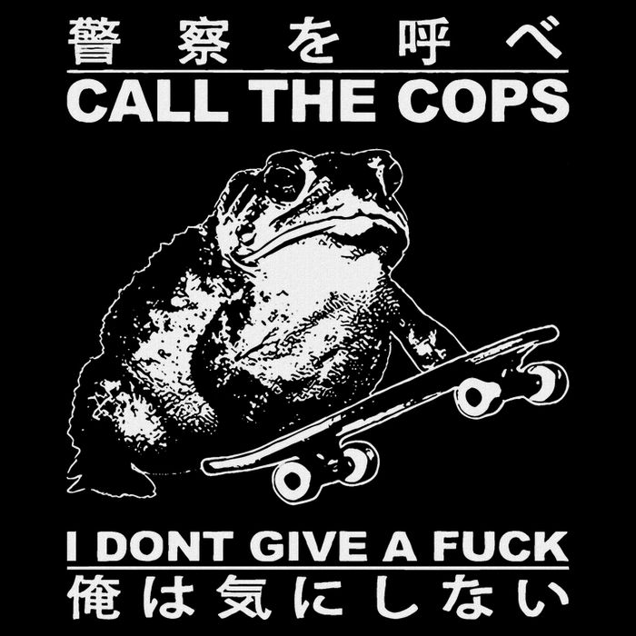 Call The Cops I DonT Give A Fuck Funny Toad Japanese 16 in Basic Backpack