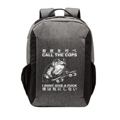 Call The Cops I DonT Give A Fuck Funny Toad Japanese Vector Backpack