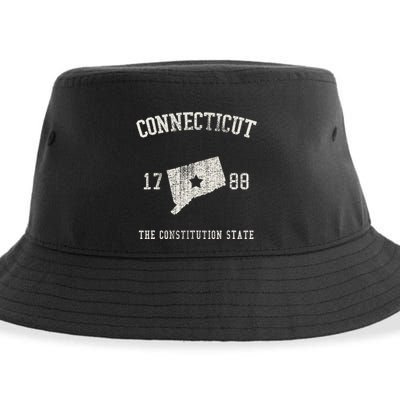 Connecticut The Constitution State Vintage Sustainable Bucket Hat