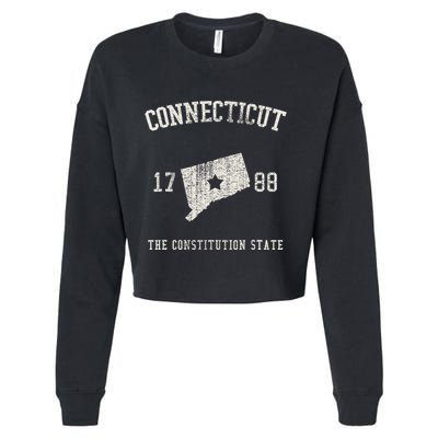 Connecticut The Constitution State Vintage Cropped Pullover Crew